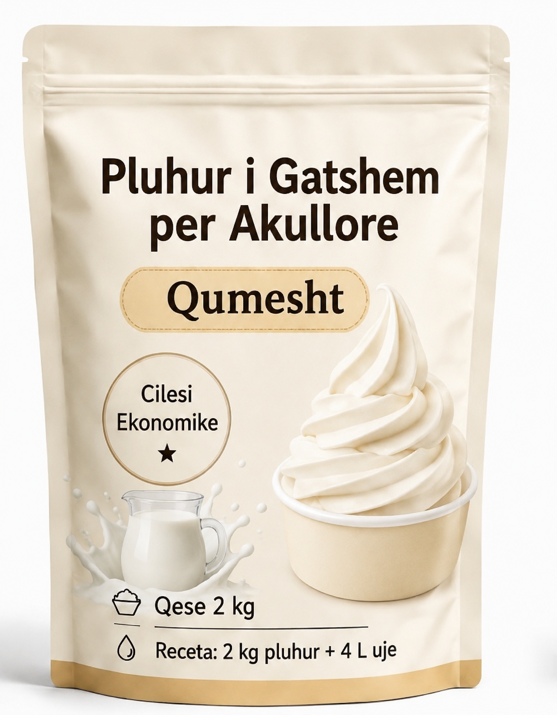 Pluhur per Akullore Soft Qumesht